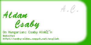 aldan csaby business card